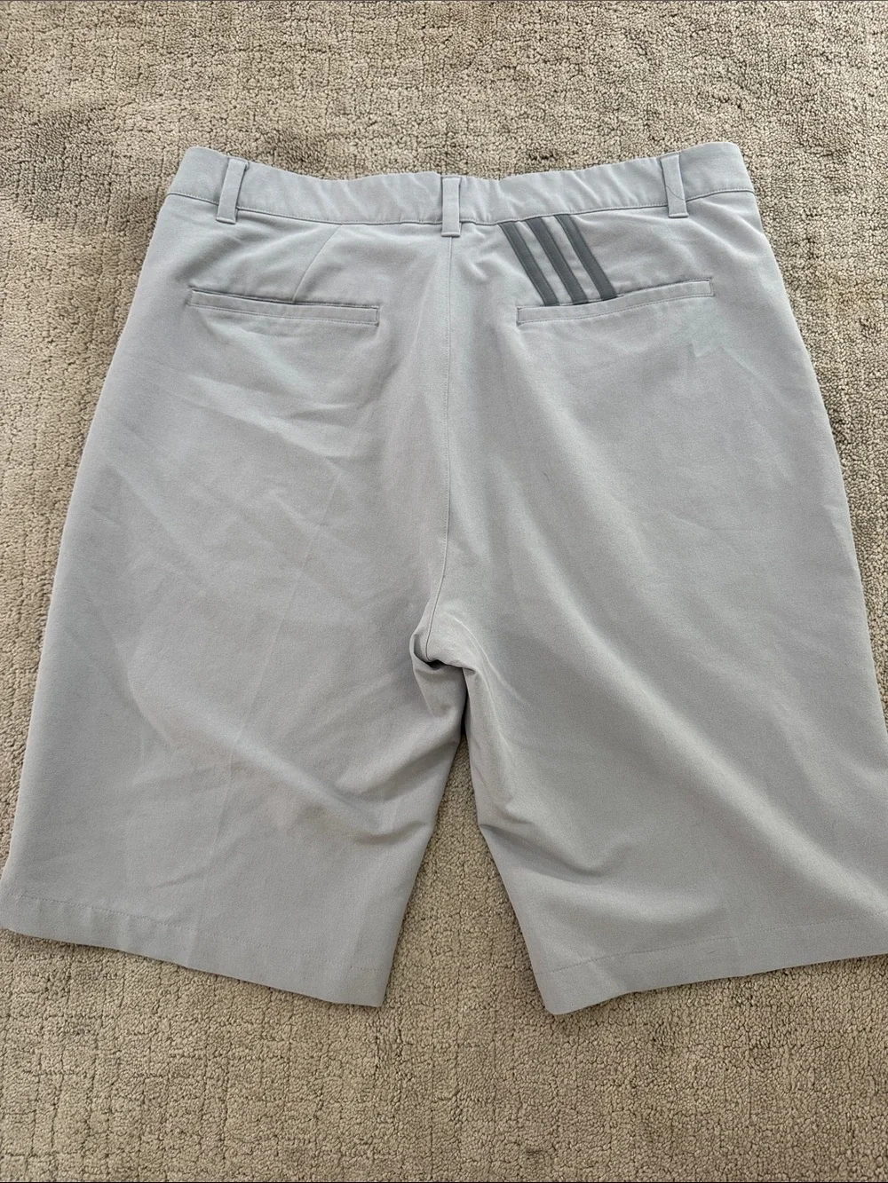 adidas Light Gray Men's Flat-Front Performance Shorts